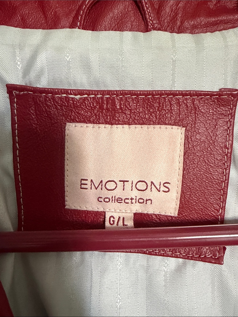 Red Leather Button-Front Blazer Jacket - Picture 2 of 6